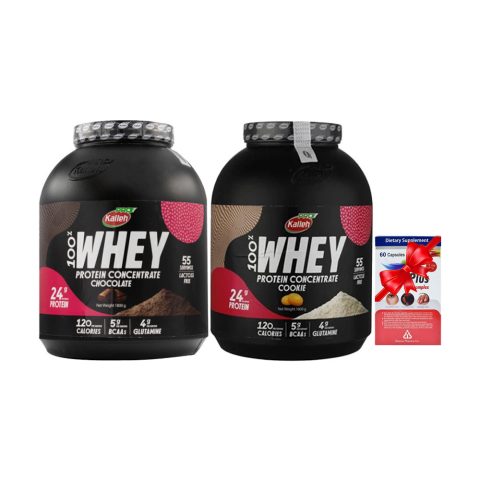 پک دو عددی پودر وی پروتئین 100% کاله پرو 1800 گرمی با طعم شکلات و کوکی