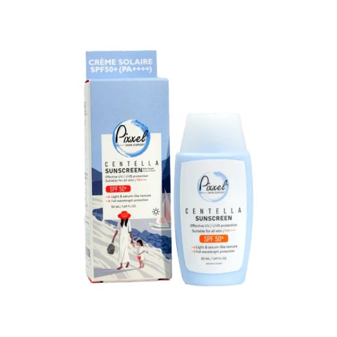 کرم ضد آفتاب پیکسل مدل سنتلا مناسب برای انواع پوست با SPF50+