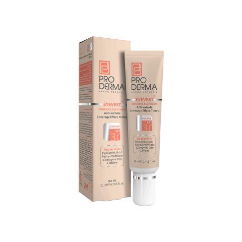 کرم ضد چروک رنگی دور چشم پرودرما مدل آی وست با SPF30