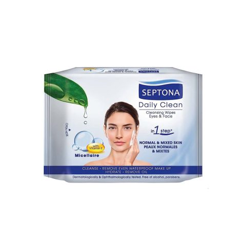دستمال مرطوب پاک کننده چشم و صورت سپتونا مناسب برای پوست معمولی و مختلط