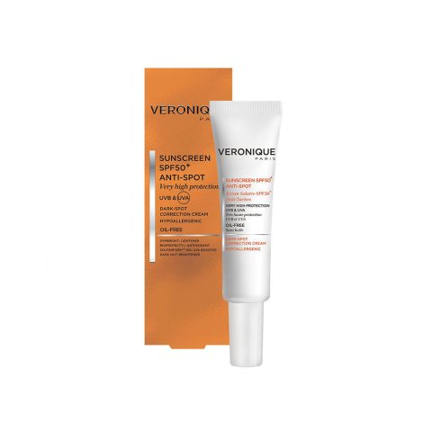 کرم ضد آفتاب و ضد لک بی رنگ ورونیک +SPF50 مناسب انواع پوست 40 میلی لیتر